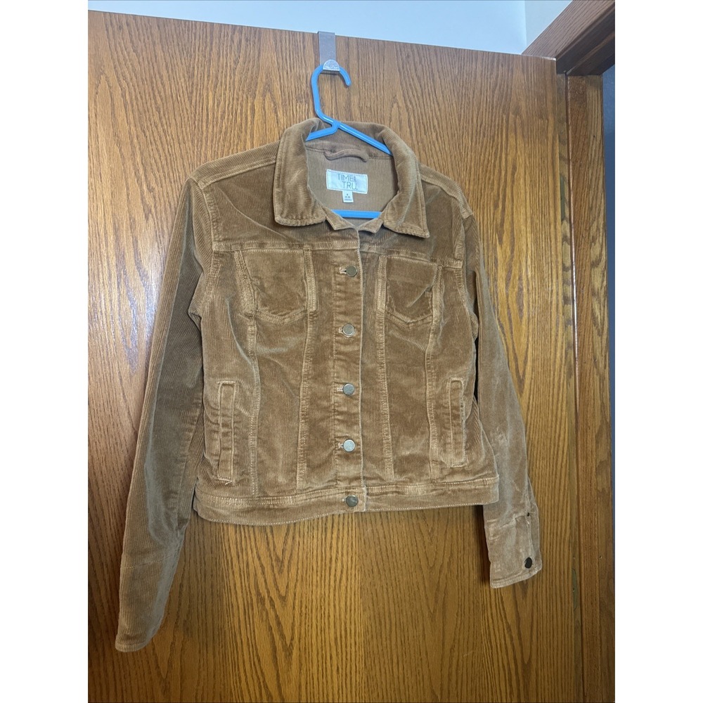 Time and Tru Women's Brown‎ Corduroy Button Front Jacket in Size Small 4-6